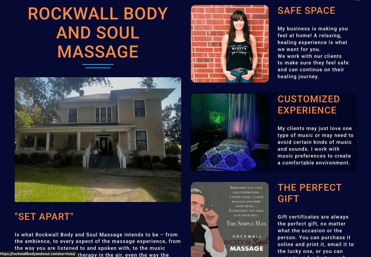 Rockwall Massage Website